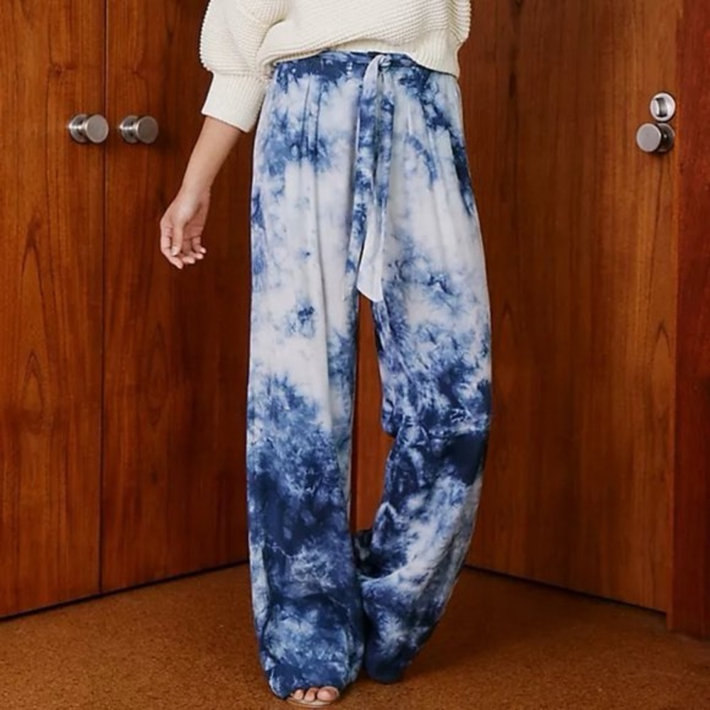 Anthro Cloth & Stone Venice Wide-Leg Tie Dye Pants